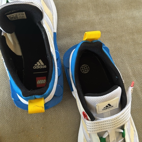 adidas x Lego Kids' Tech RNR Elastic Lace Shoes, White/Blue 5.5 - Picture 10 of 12